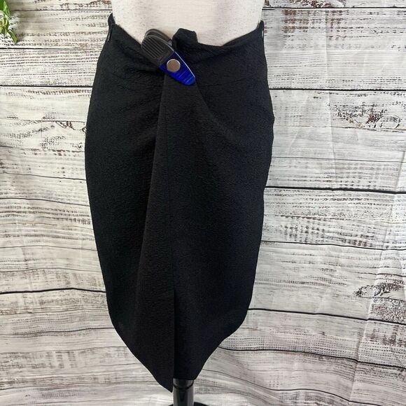 Kasper Skirt size 6 Black Textured Straight Knee Church Wedding Cocktail Modest - Picture 7 of 8